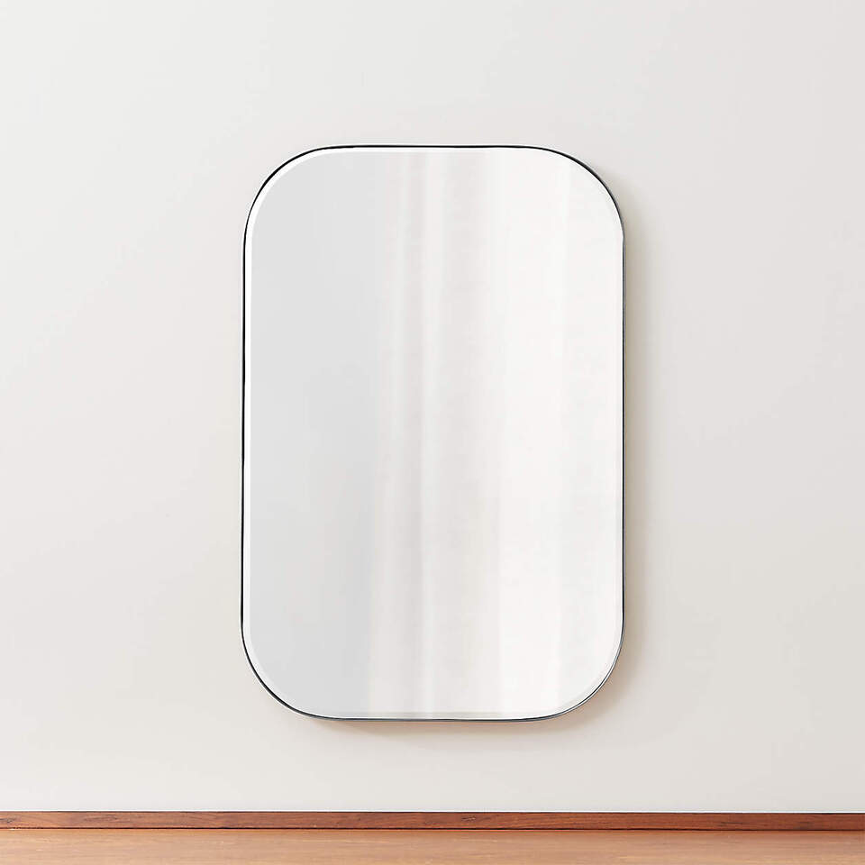 Rounded Rectangle Mirror 2ft x 3ft - Silver