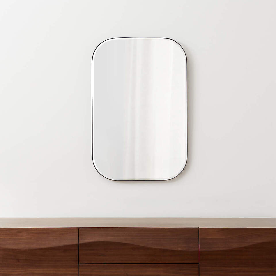 Rounded Rectangle Mirror 2ft x 3ft - Black
