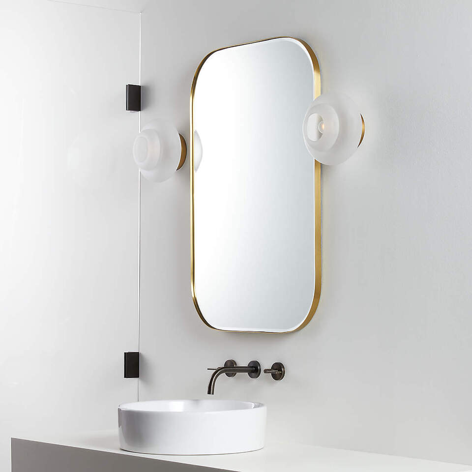Rounded Rectangle Mirror 2ft x 3ft - Brass