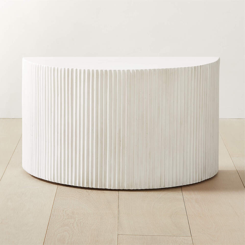 Incovo Short White Half-Moon Side Table