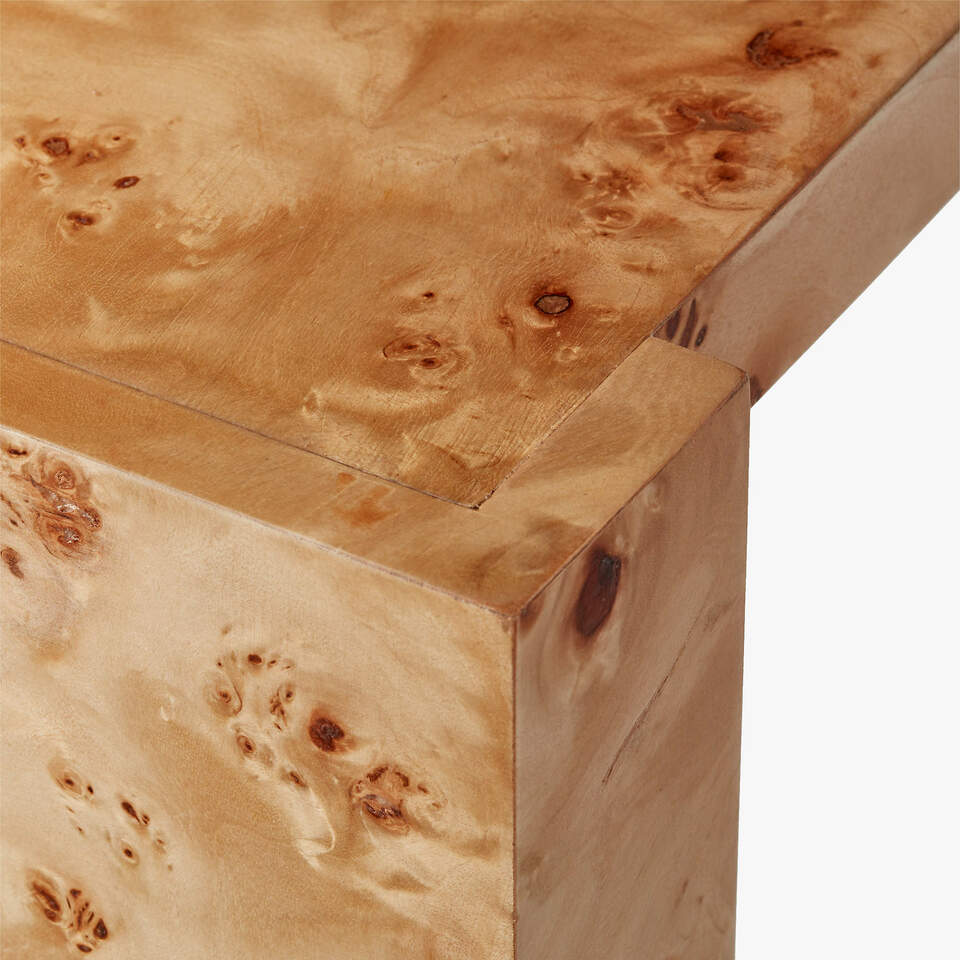 Niche Burl Wood Console Table
