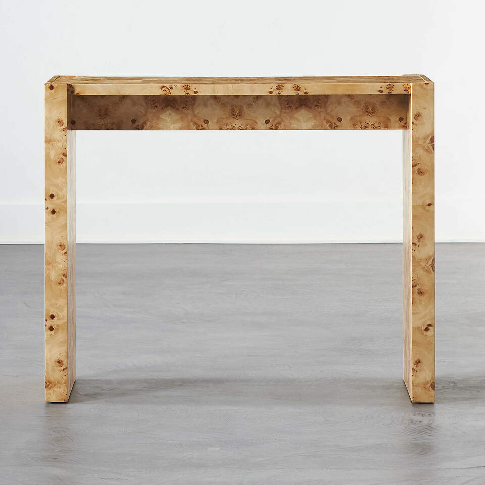 Niche Burl Wood Console Table