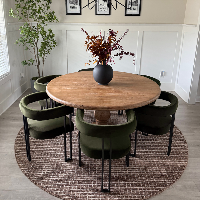 Accent Dining Chair with Arms - Olive