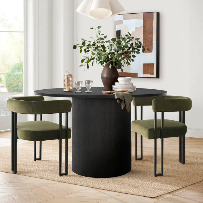 Accent Dining Chair with Arms - Olive