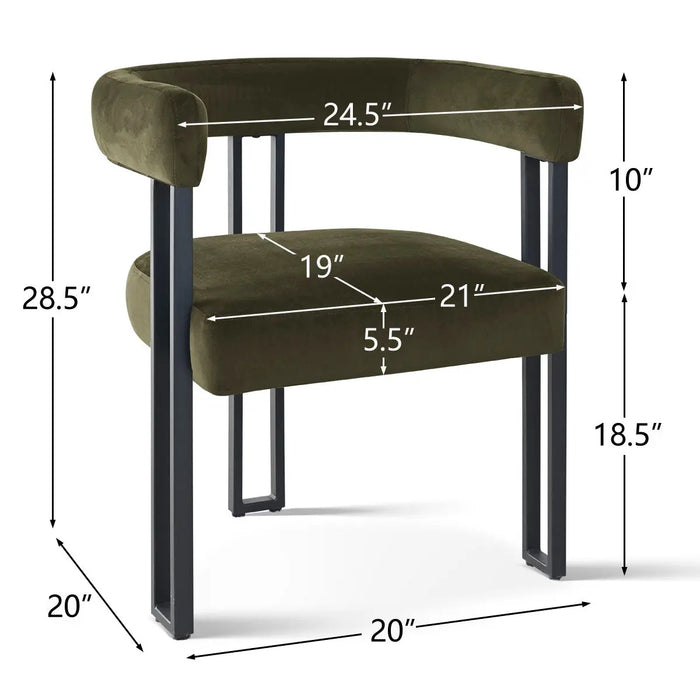 Accent Dining Chair with Arms - Olive