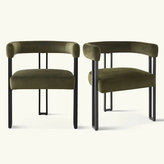 Accent Dining Chair with Arms - Olive
