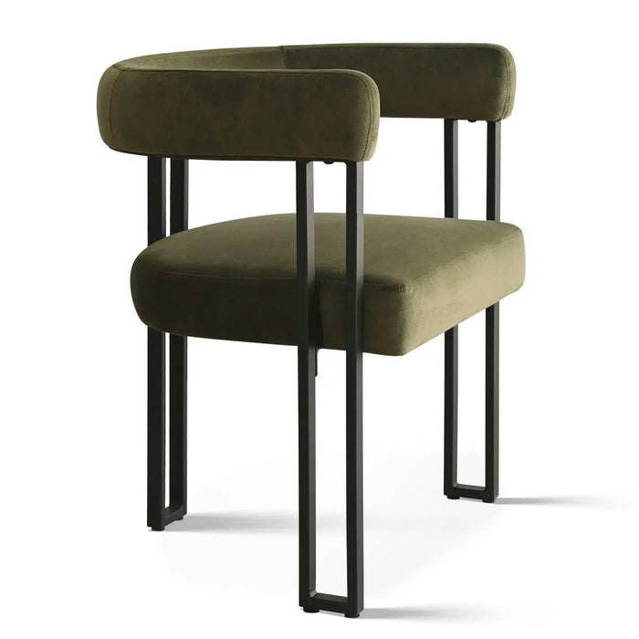 Accent Dining Chair with Arms - Olive
