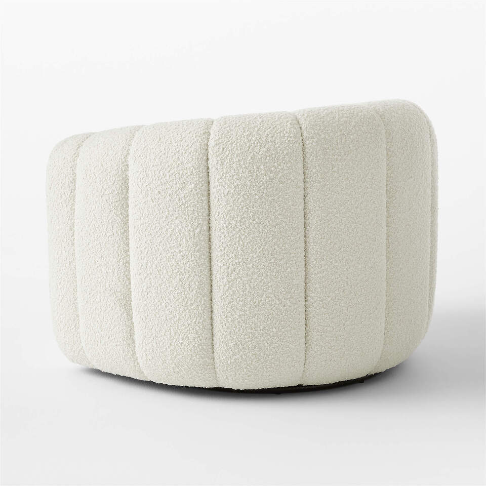 Channeled White Boucle Chair