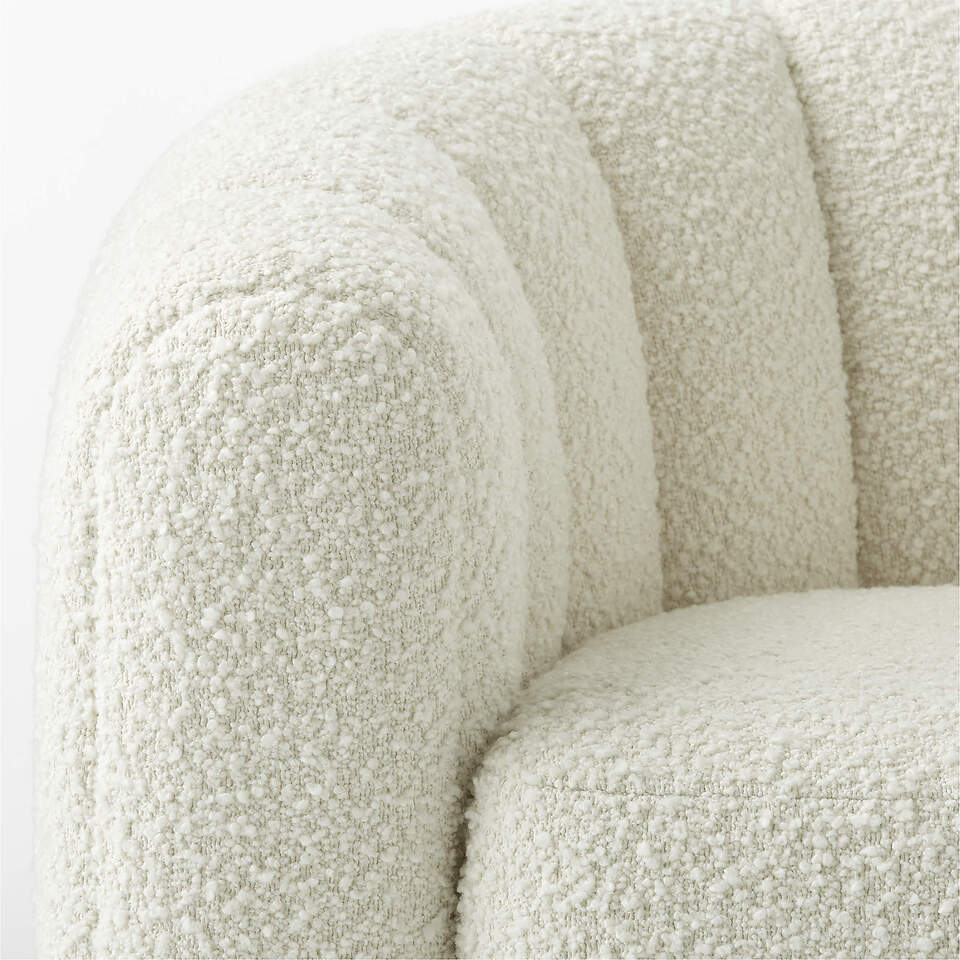 Channeled White Boucle Chair