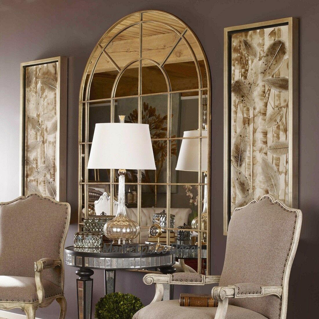 Arched Windowpane Mirror - 7.5ft