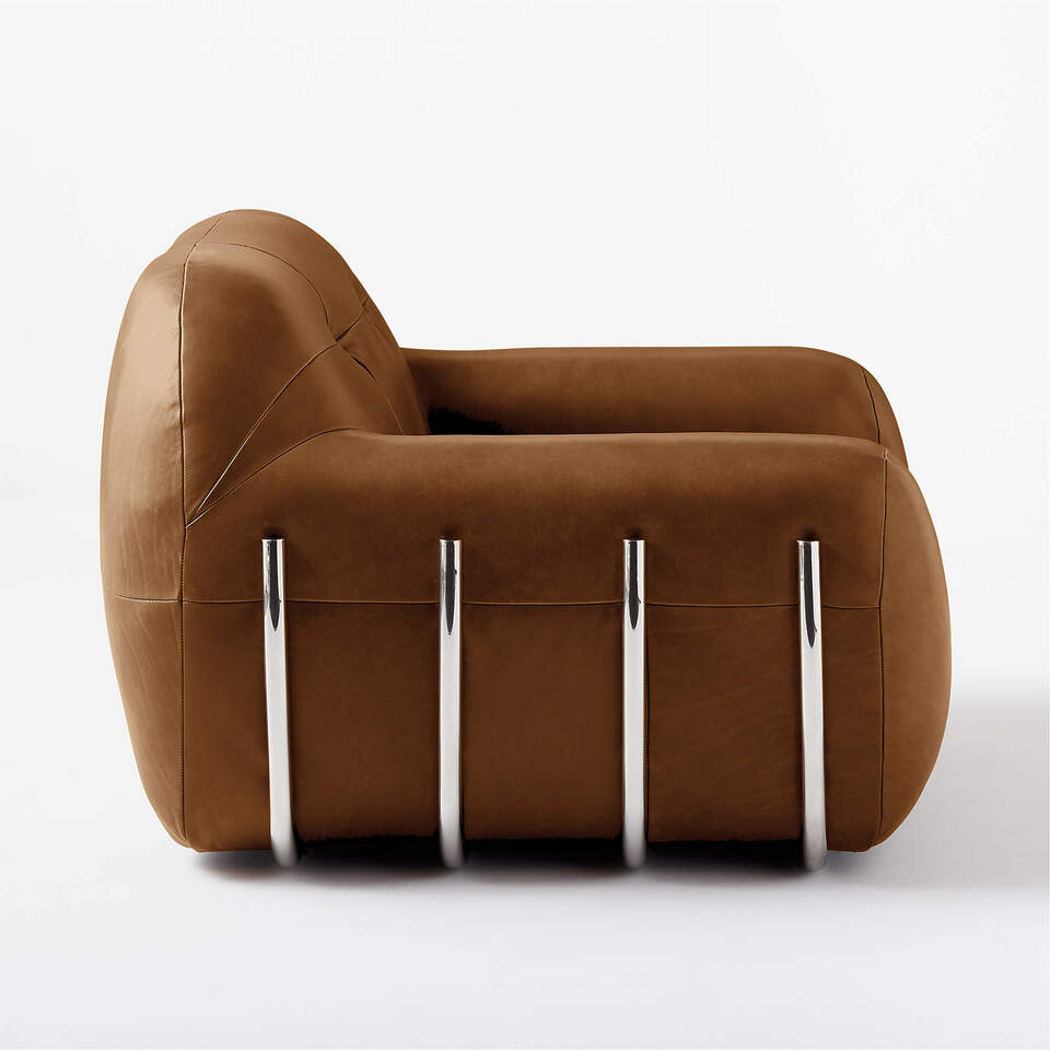 Brace Saddle Leather Chair