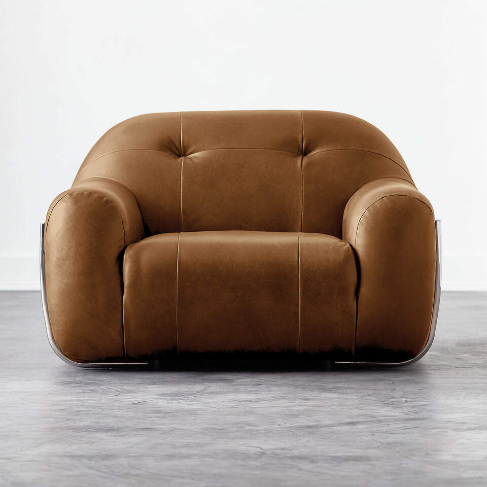Brace Saddle Leather Chair