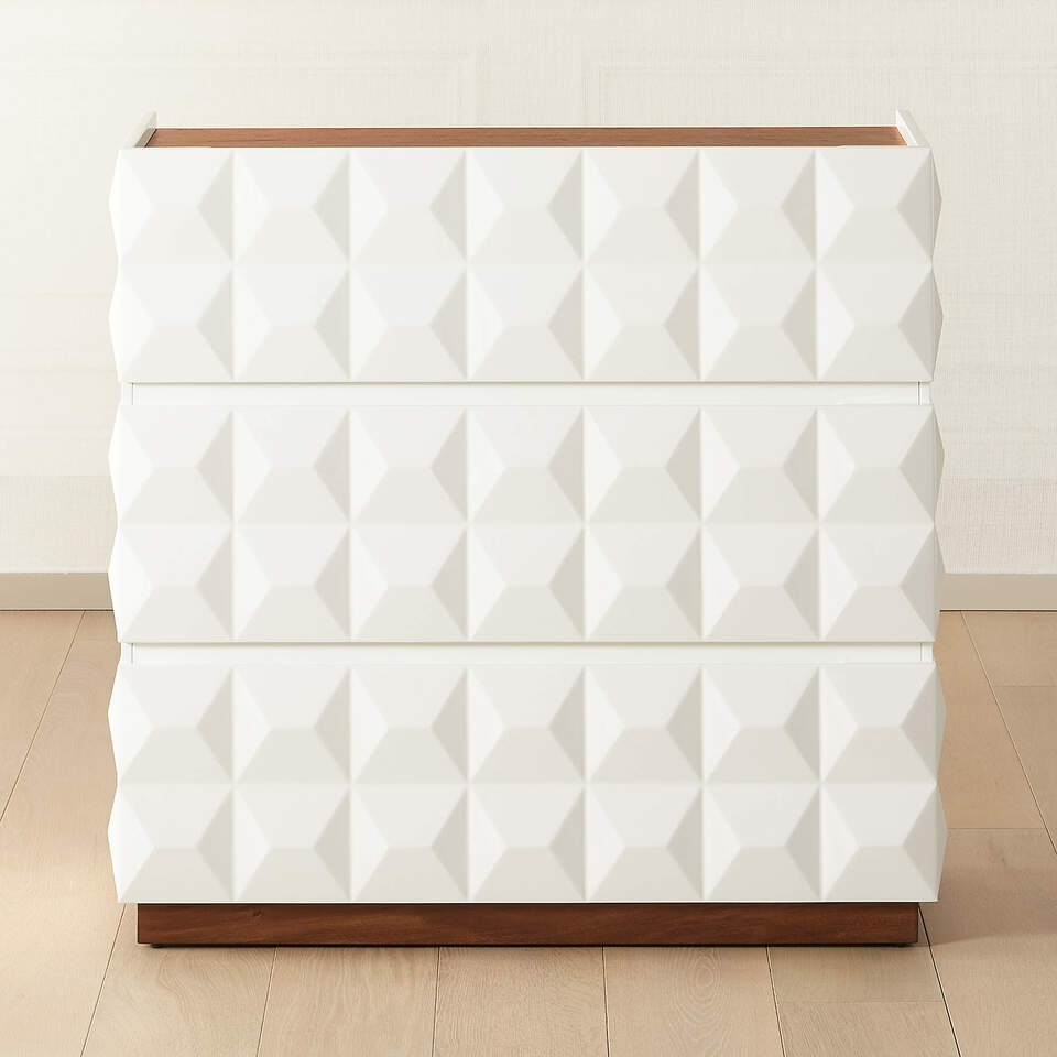Issa Hi-Gloss White 3 Drawer Chest