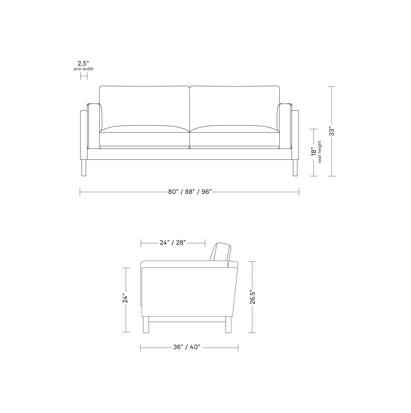 Gaby Leather 2-Seat Sofa