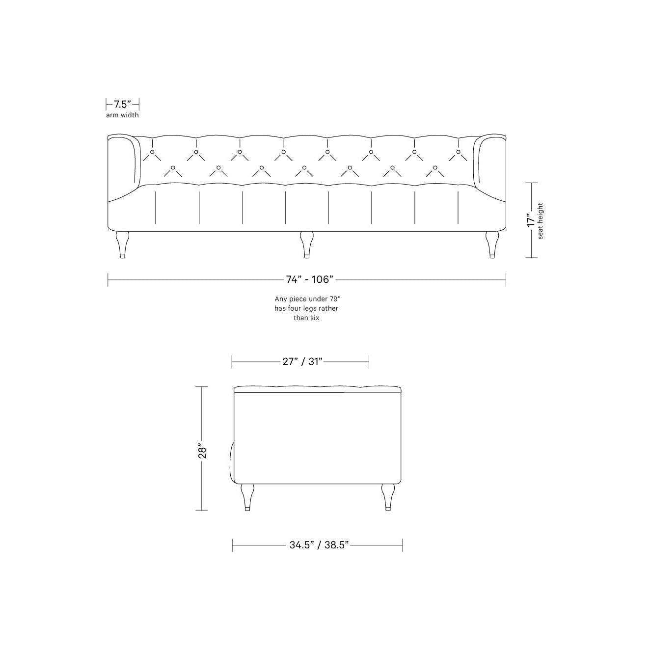 Chesterfield Fabric Sofa