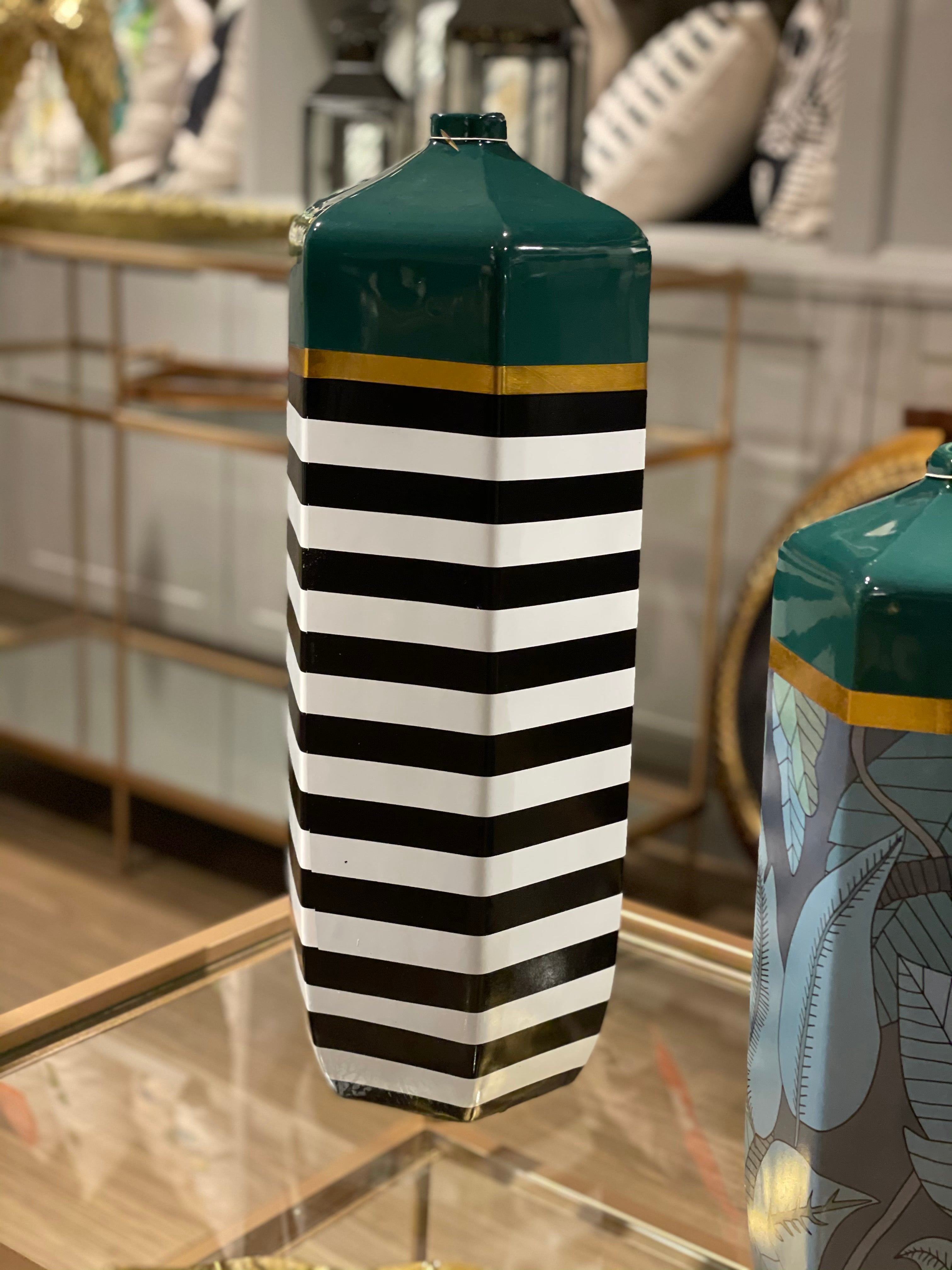 Black Striped Vase